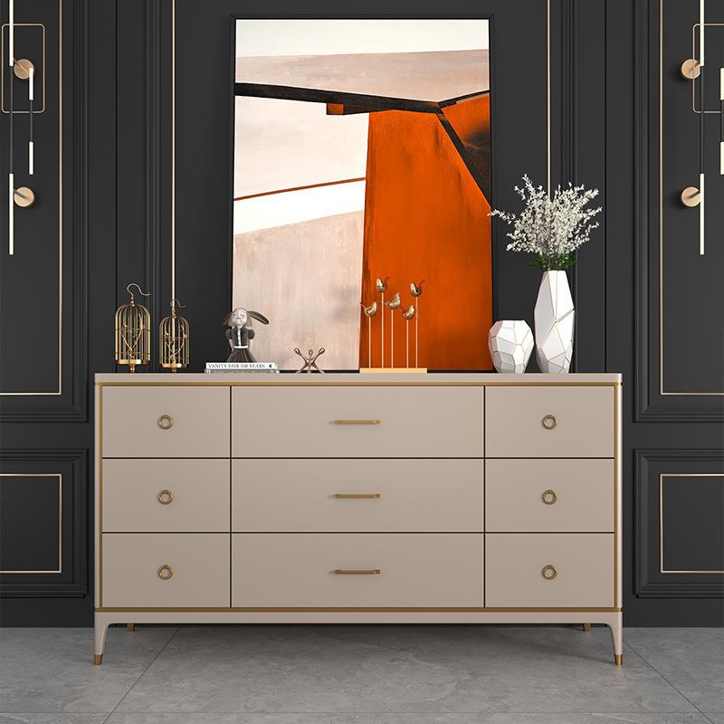 轻奢美式储物柜斗柜卧室客厅收纳柜现代简约抽屉式靠墙边柜六斗橱