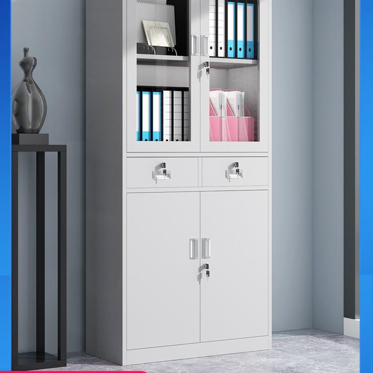 中二斗器铁皮柜办公室文件柜抽屉带锁资料档案柜子凭证柜储物书柜