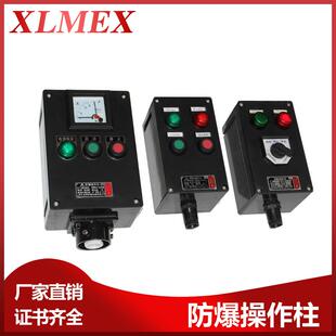 销售防爆操作柱防爆防尘按钮箱仪表操作箱两灯两钮防爆操作柱