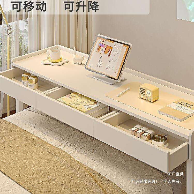跨床桌可移动床尾书桌长条桌带抽屉床上桌子卧室桌床边升降电脑桌