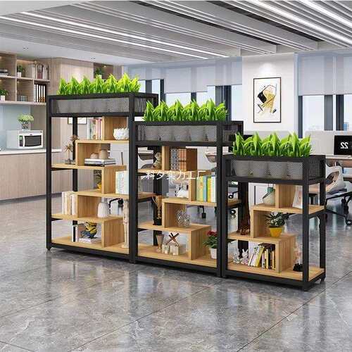 办公室隔断置物架书架餐饮铁艺屏风落地玄关装饰柜展示架绿植花架