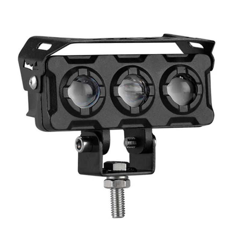 激光炮摩托车三透镜射灯远近一体超亮外置铺路强光LED