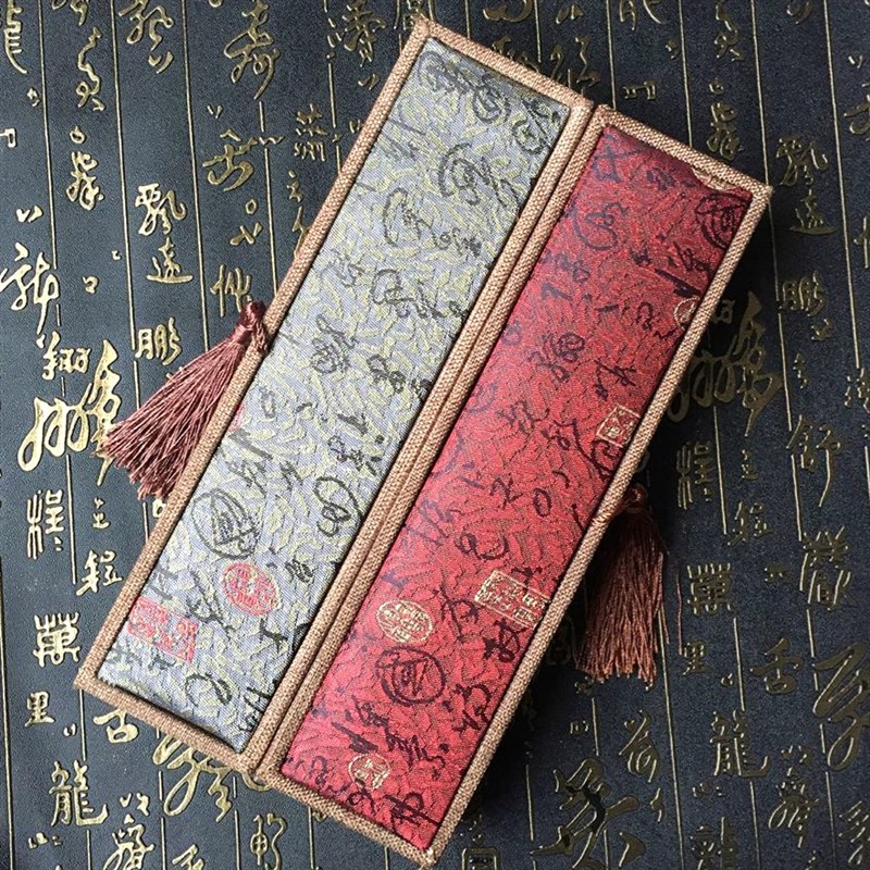 速发仿木手链手串盒子佛珠礼品盒首盒盒锦麻饰布新款