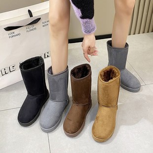 平生棉鞋 速发中筒靴子冬季 厚2防滑雪地靴新款 学底韩版 20底4潮 棉鞋