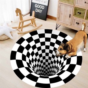速发眩晕地毯旋涡陷阱地垫立体错觉入户毯垫门门脚垫圆形整蛊地毯