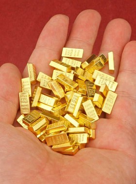 速发创意金砖合业摆件迷你新金条招财元宝开金乔迁小婚礼品家居装