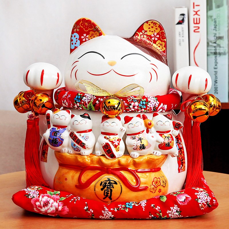 速发超大号招财猫摆件店铺开业创意礼品家居客厅陶瓷存钱罐储蓄罐
