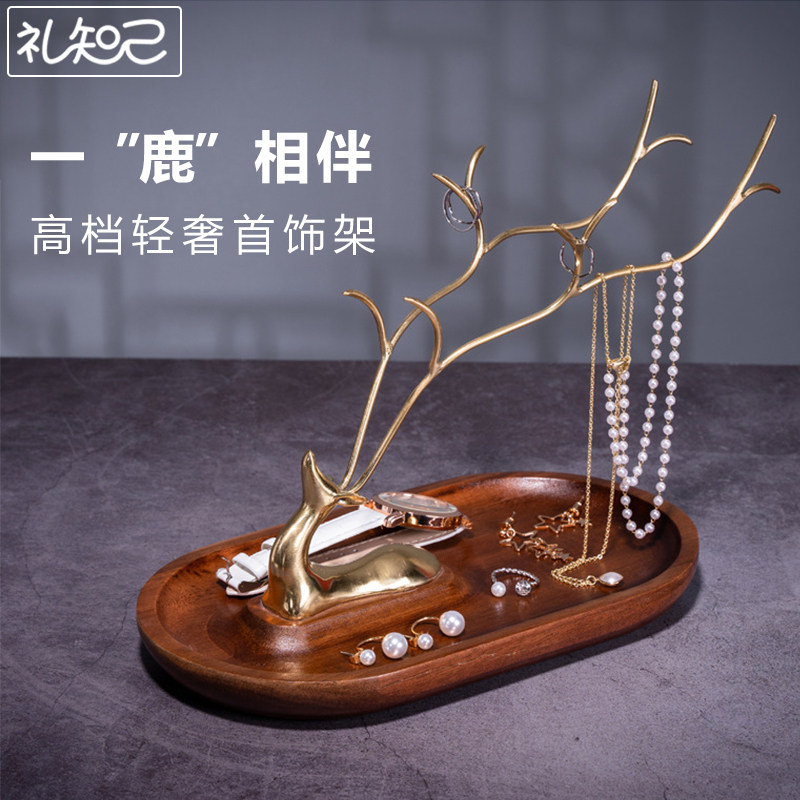 速发送士生日礼奢老师妈妈长架实用轻物创意纯铜鹿首饰辈教师节
