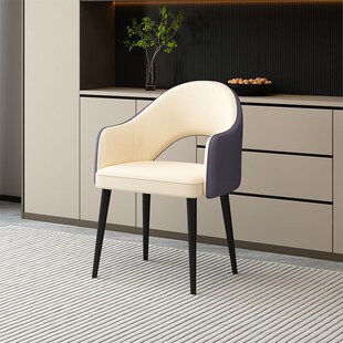 速发#椅子用颜值化妆椅背约酒店靠简客厅家高皮革凳子家用餐桌餐