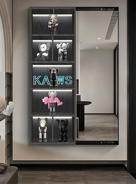 速发kwas穿衣镜装饰画推关闭试衣镜隐藏式可拉全身镜挂带画钟表