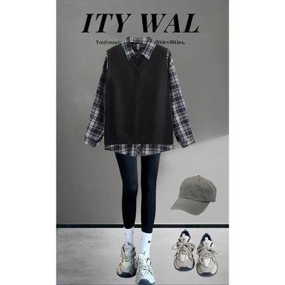 速发秋装搭配一整套微减龄穿搭韩系小件子显高时洋尚气两个套