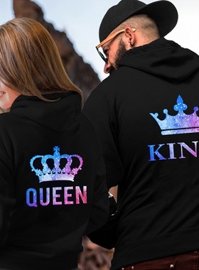 速发Lover Hoodies Pritig QUEE KIG Cuople Shirt  Siz