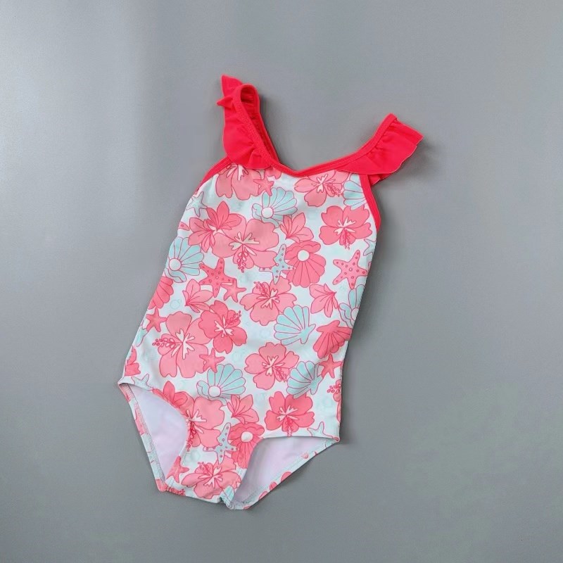 速发be中外单儿童三角玩体童可爱清新印花游泳馆连水r小童