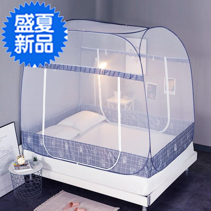 速发蒙古包蚊帐家用免安装可折叠简81摔1.i2米防.5m1.易m2米床