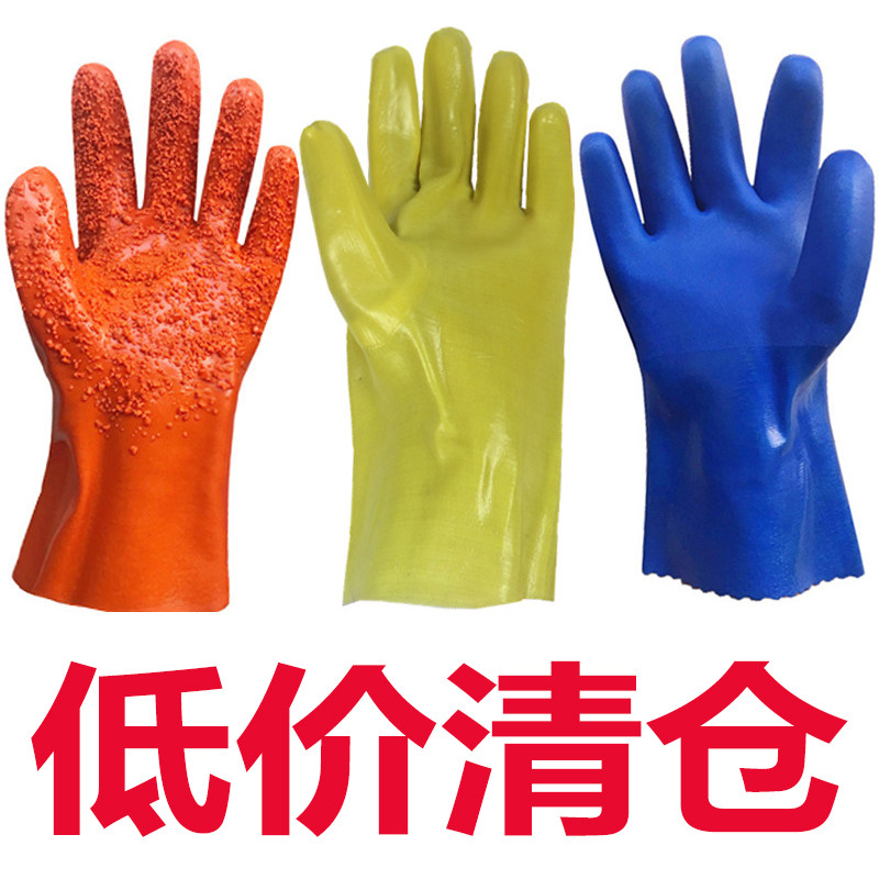 速发杀鱼劳保手套防滑左手防刺耐磨防油防水工皮橡胶电焊作工胶地
