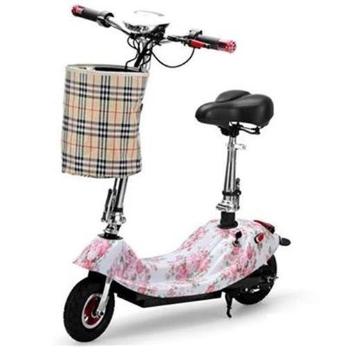 速发迷你奶牛色电动滑板买q菜车宽单两轮代步车折叠男亲子胎人电