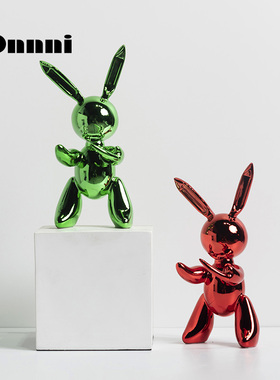速发装饰推意机器兔树脂摆件创荐家居儿店样板房客厅酒童房饰品