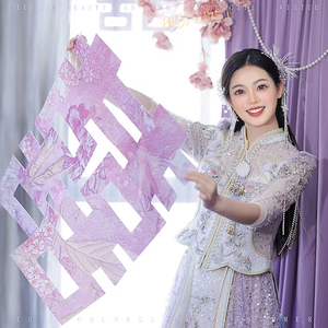 速发薰衣草之恋床照大喜字结婚拍色道具婚房装饰套装紫头客厅场景