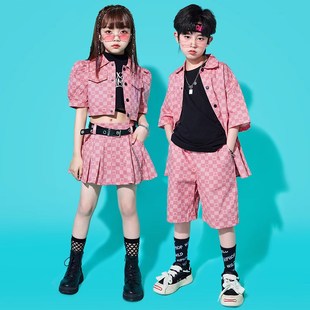 速发街舞少儿潮服男孩嘻哈套走演出服孩多巴胺爵士舞表秀t台装 演