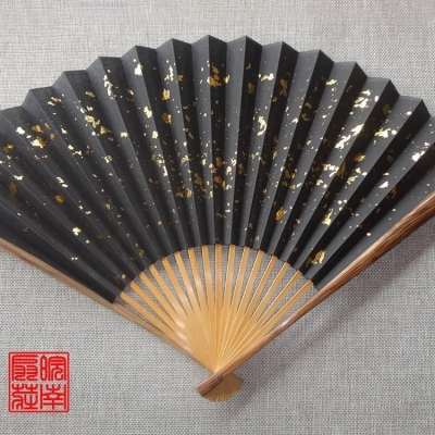 速发送扇竹宣纸折扇7-5寸18方棕竹扇骨玉袋芯观音竹文玩扇配苏面