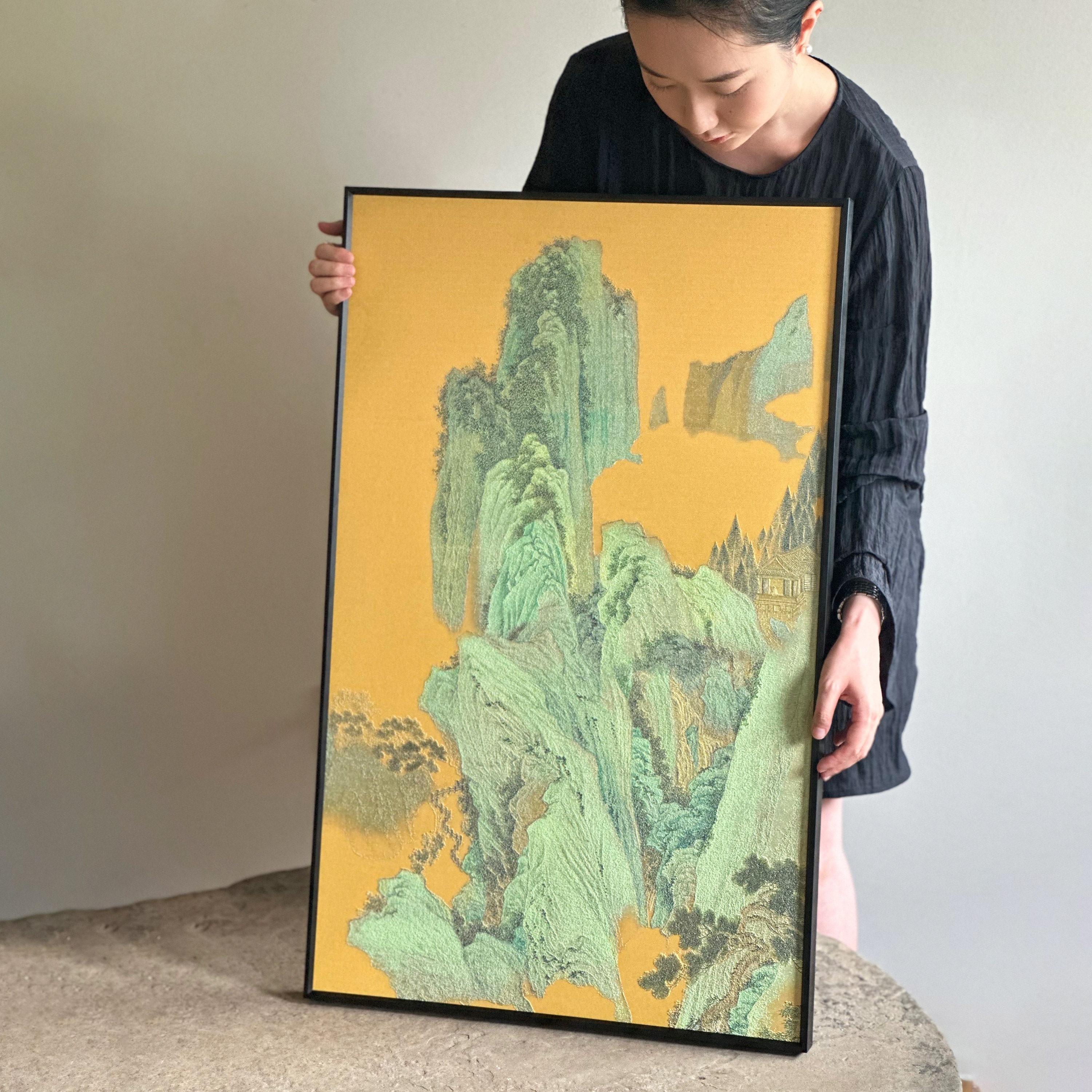 肌理浮雕山水风家居茶室靠山好寓意装饰中式玄关客厅背景高级挂画,家居饰品,现代装饰画,淘宝优惠券,粉丝福利购,淘宝优惠卷