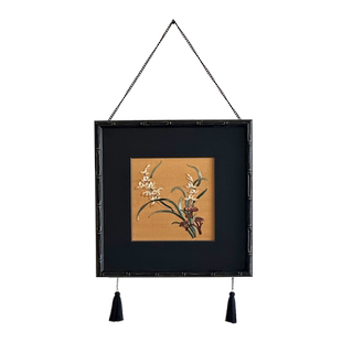 【非遗苏绣】新中式兰花流苏装饰画客厅玄关卧室书房古典精美挂画