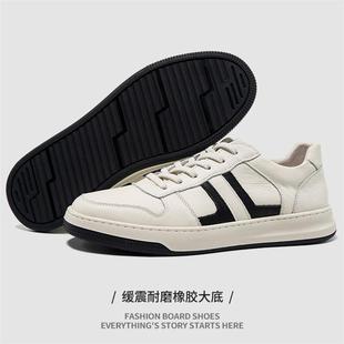 夏季 男运动板鞋 透气小白鞋 潮流百搭休闲皮鞋 男款 头层牛皮高端新款