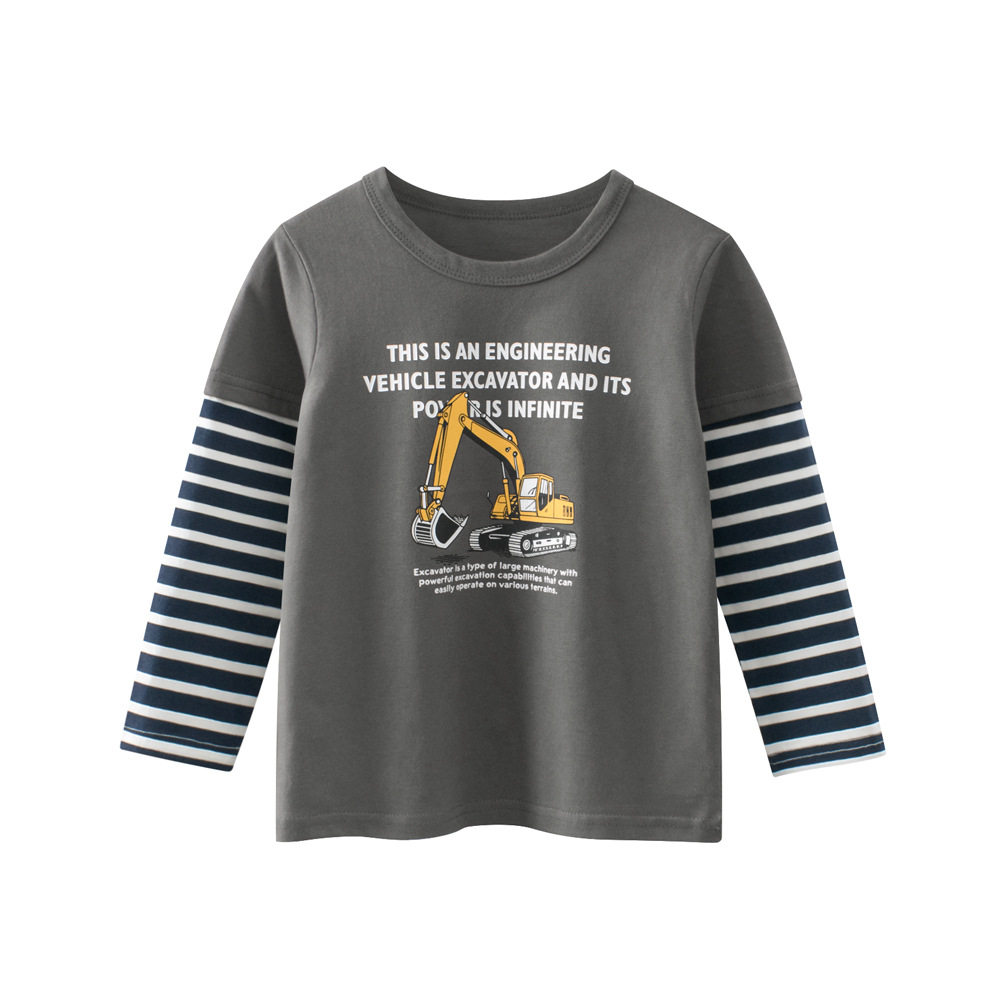 2026春季童装新款韩版时尚男童长袖T恤衫儿童服装宝宝打底衫代发