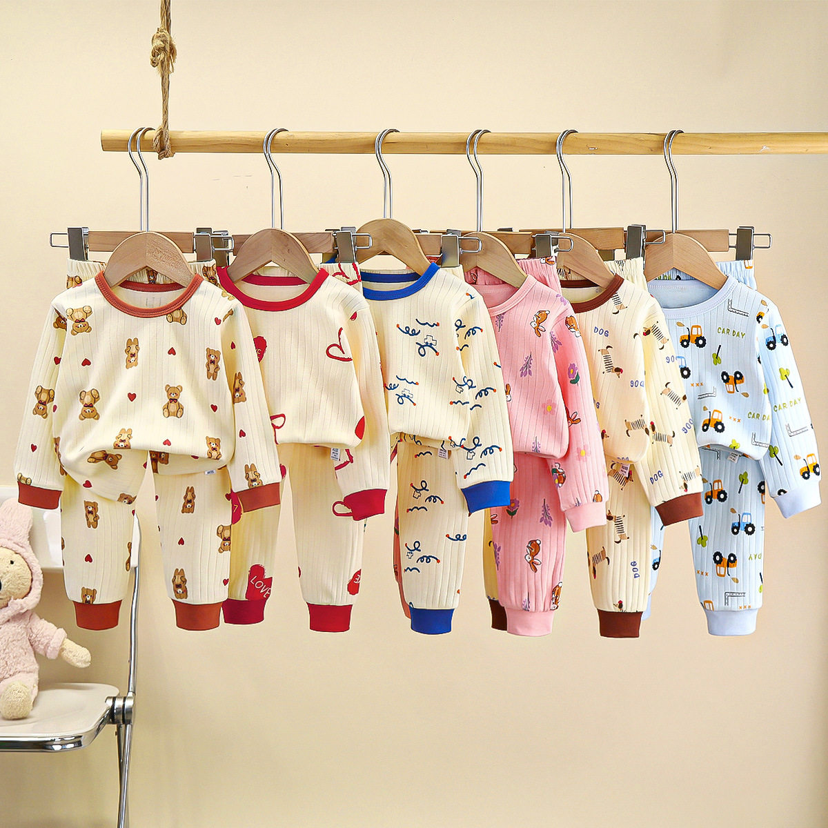 儿童秋衣秋裤秋季宝宝a类内衣套装男童保暖女童纯棉家居服童装