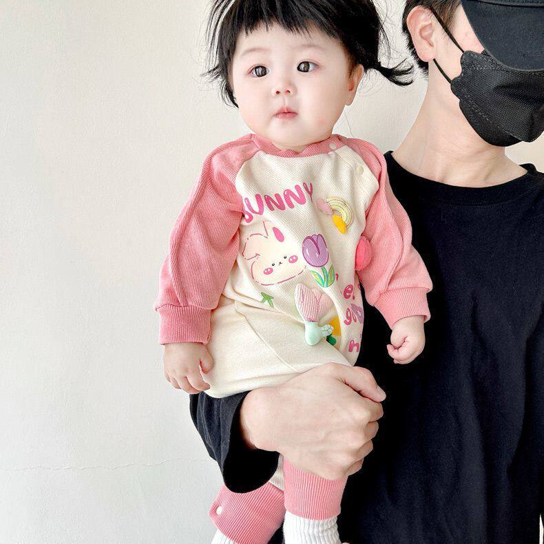 婴幼儿秋季连体衣新款女宝宝超萌可爱衣服兔子新生儿衣服婴儿服装