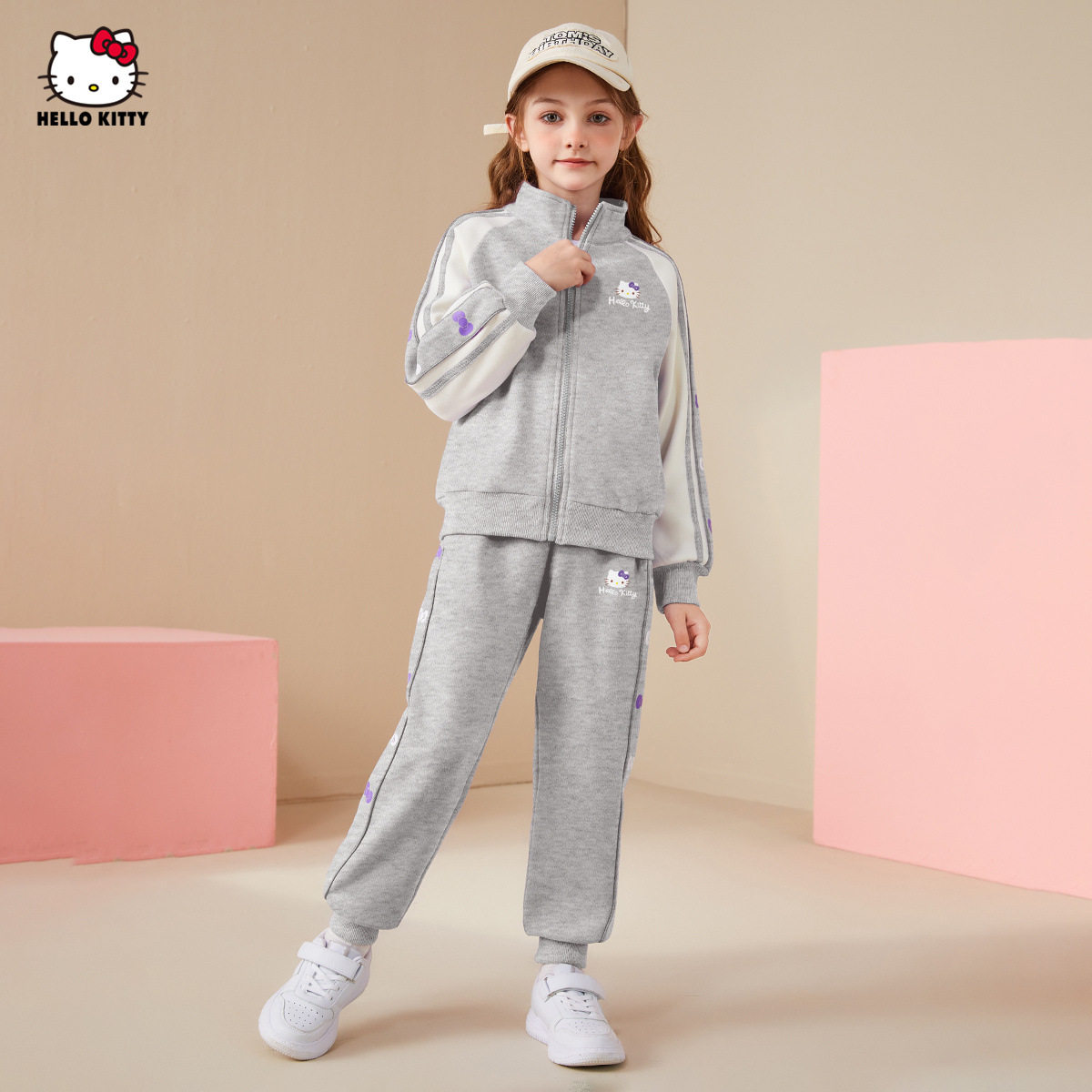 女童秋季运动套装2025新款运动休闲跑步户外中大童装两件套