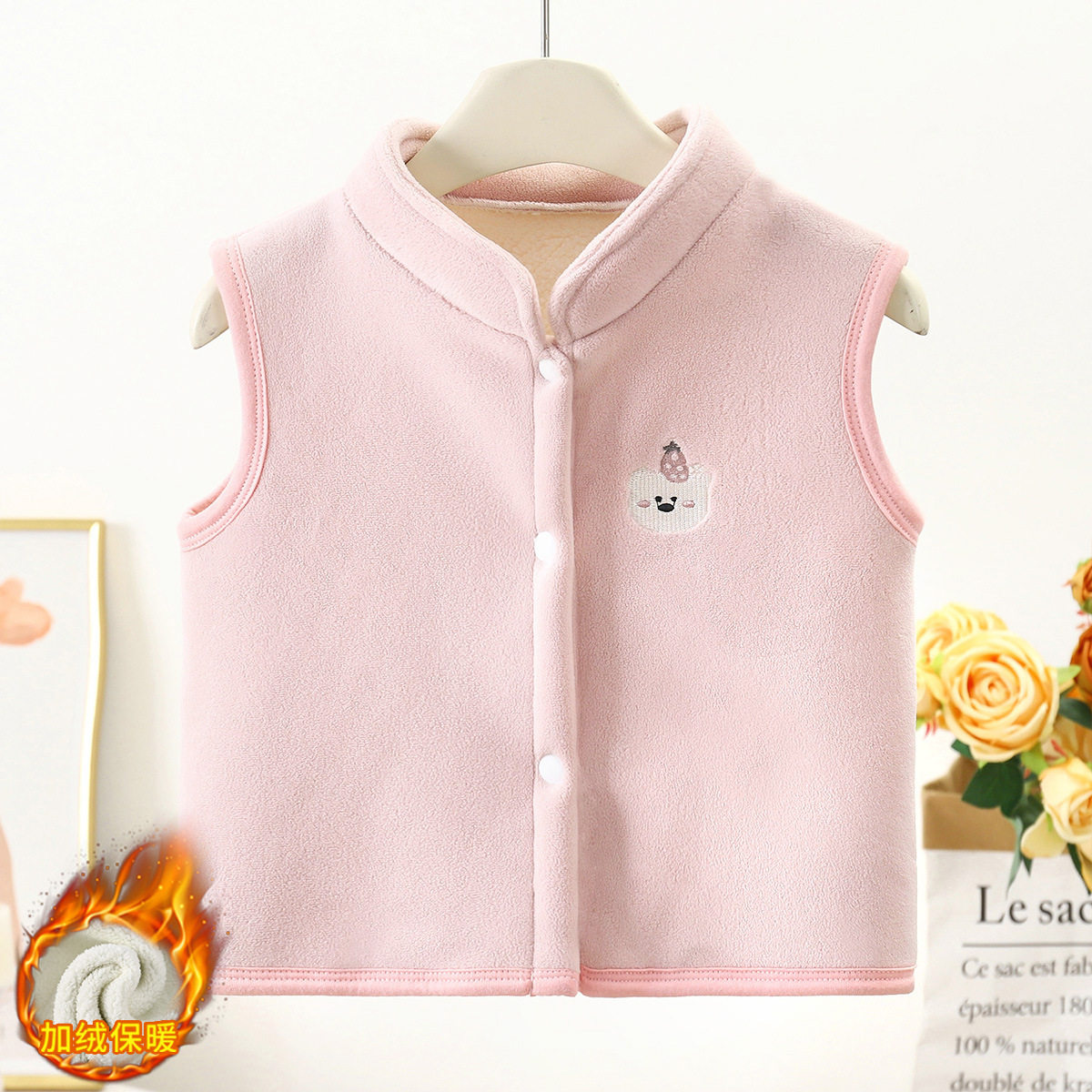 儿童马甲秋冬季新款加绒 宝宝外套男童保暖背心女童加厚坎肩童装