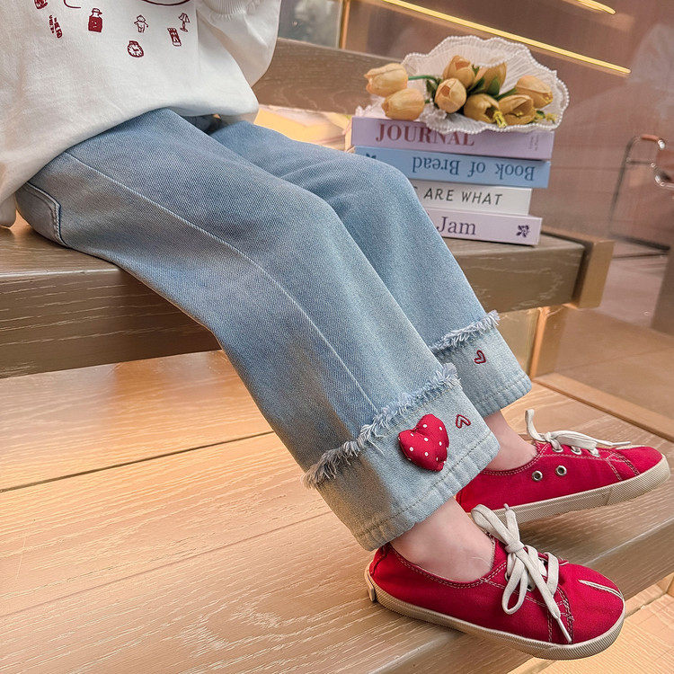 女童牛仔裤春秋款2025新款儿童装洋气宽松阔腿裤宝宝外穿春季裤子,童装/婴儿装/亲子装,儿童牛仔裤,淘宝优惠券,粉丝福利购,淘宝优惠卷