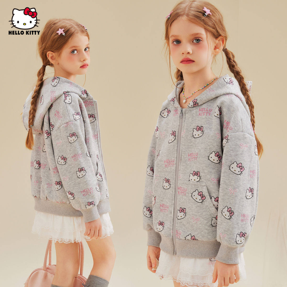 HelloKitty儿童外套女童2026新款春季春秋中大童宝宝洋气棒球服