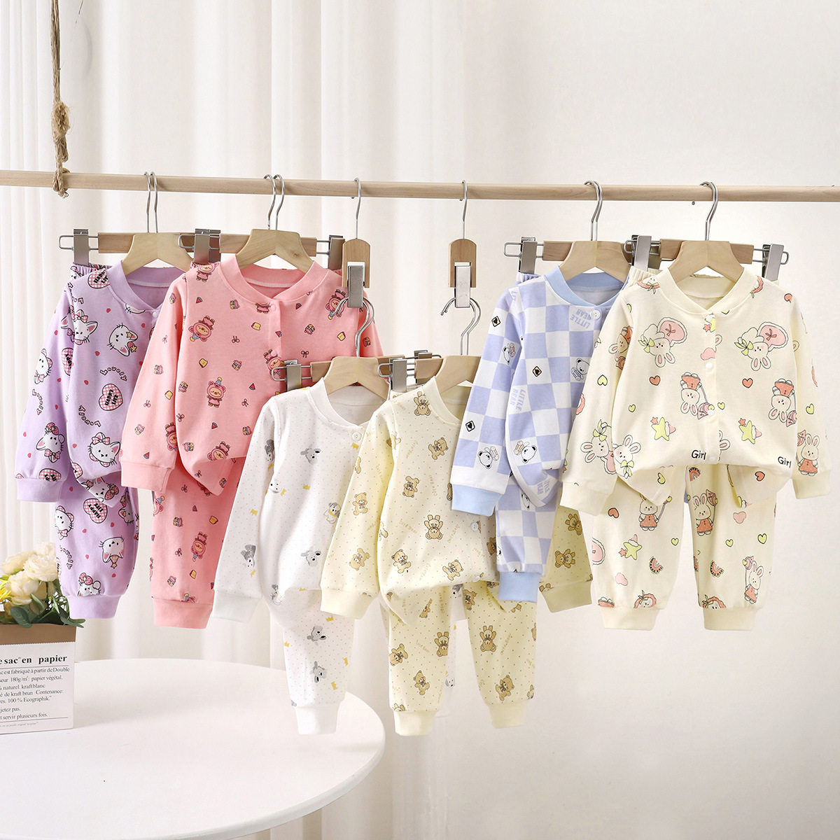 宝宝内衣套装纯棉秋季新款男童开衫儿童睡衣保暖女童家居服童装