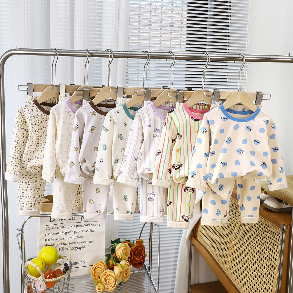 儿童秋季服装秋衣秋裤套装男女童莱卡内衣套装宝宝打底家居服睡衣