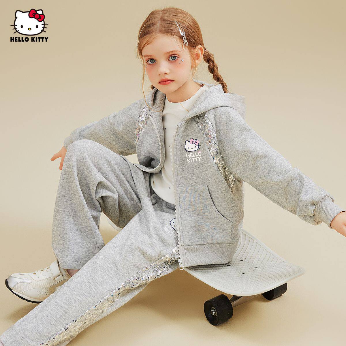HelloKitty儿童套装女童2026新款春季春秋中大童宝宝运动套装童装