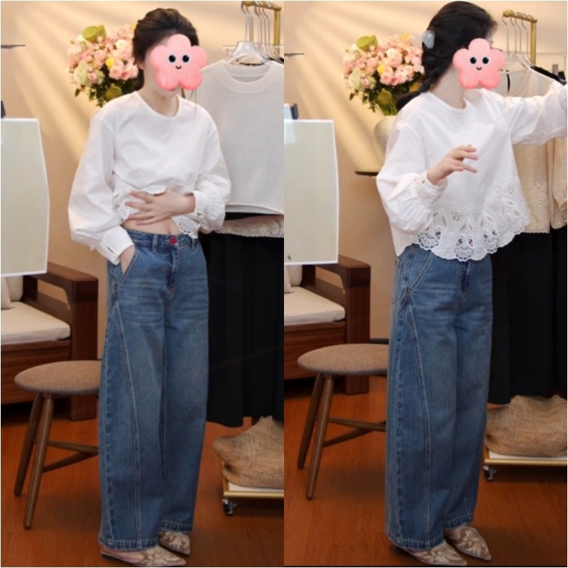 搭牛仔裤LK25055工作室原创法式