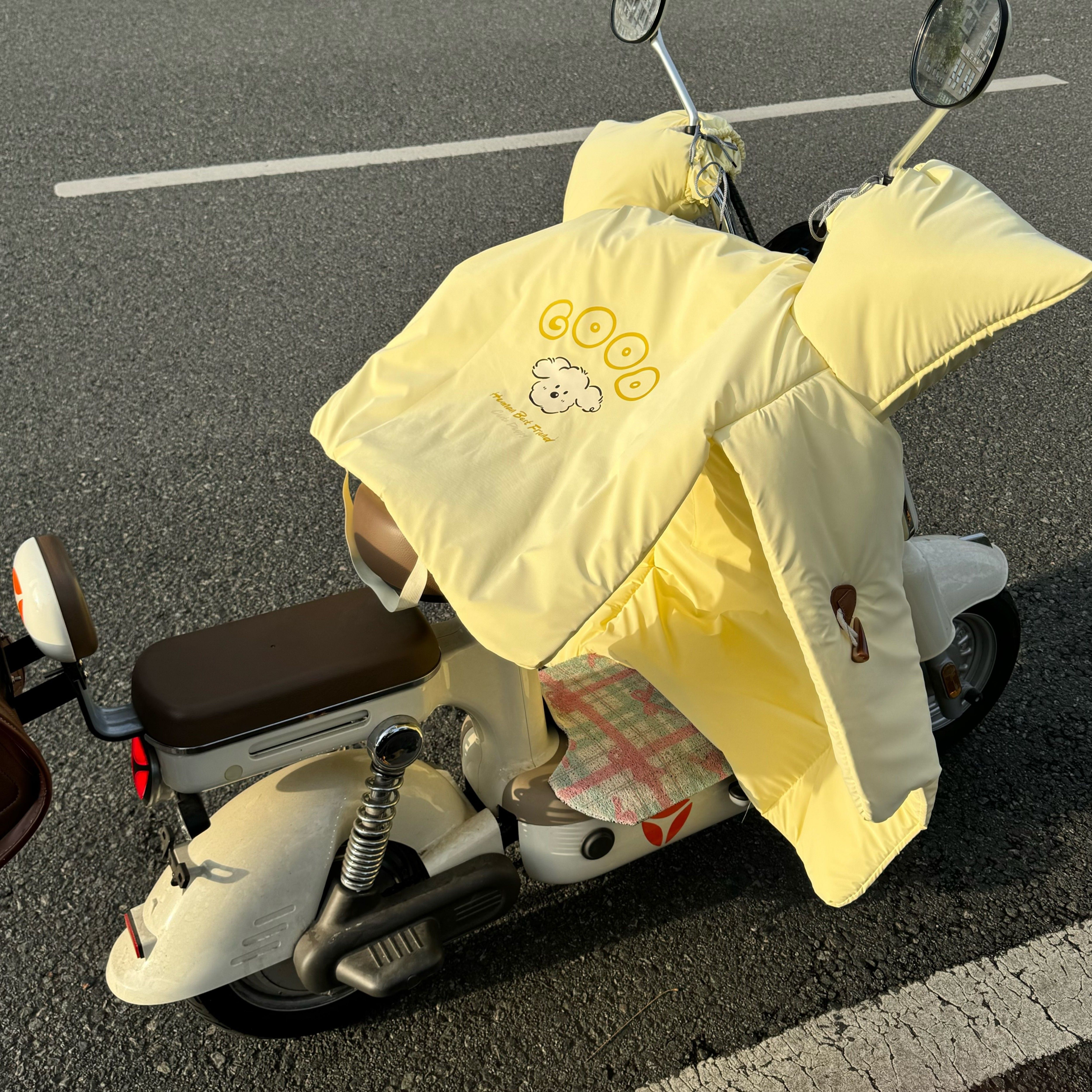 电动车挡风被冬季双面防水手把加绒加厚牛角扣2024新款电瓶车通用