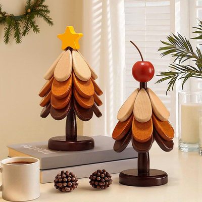 实木防烫隔热垫一棵树创意桌面隔热锅垫防烫隔热杯垫餐桌创意摆件