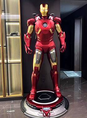 漫威大型1:1钢铁侠全身MK50玻璃钢雕塑k7商场客厅装饰落地大摆件