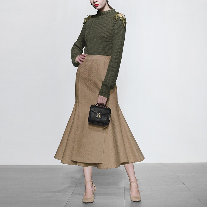 时尚气质名媛两件套针织毛衣毛呢裙子套装女装秋冬装2025新款