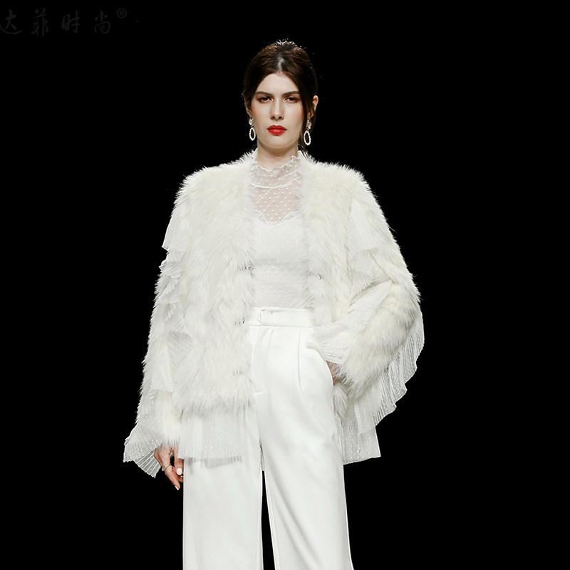 2025秋冬季新款时尚小香风优雅环保皮草短外套