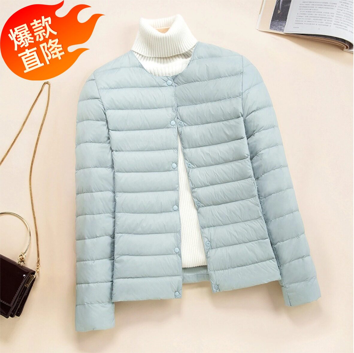 轻薄羽绒服女短款2026年新款圆领薄款内胆修身内穿打底大码外套潮