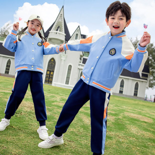 中小学幼儿园园服三件套小学生班服远动会棒球服校服夏季 春秋新款