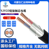 10平方阻燃钢带铠装 低压电力电缆 哈达线缆YJV23国标纯铜2芯2