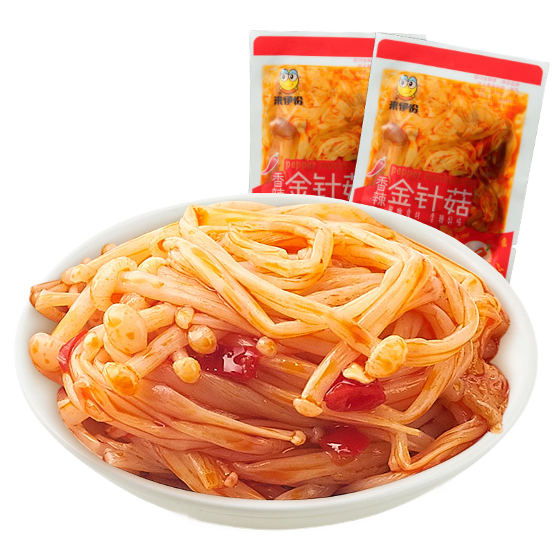 来伊份香辣金针菇500g下饭菜