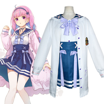 现货虚拟主播阿夸cos服Vtuber凑阿库娅常服JK水手cosplay