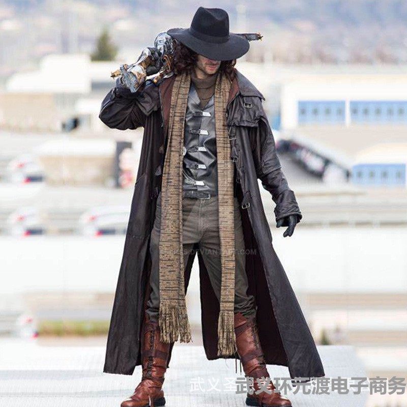 电影范海辛吸血鬼猎人cos服装动漫男cosplay中世纪复古朋克表演服