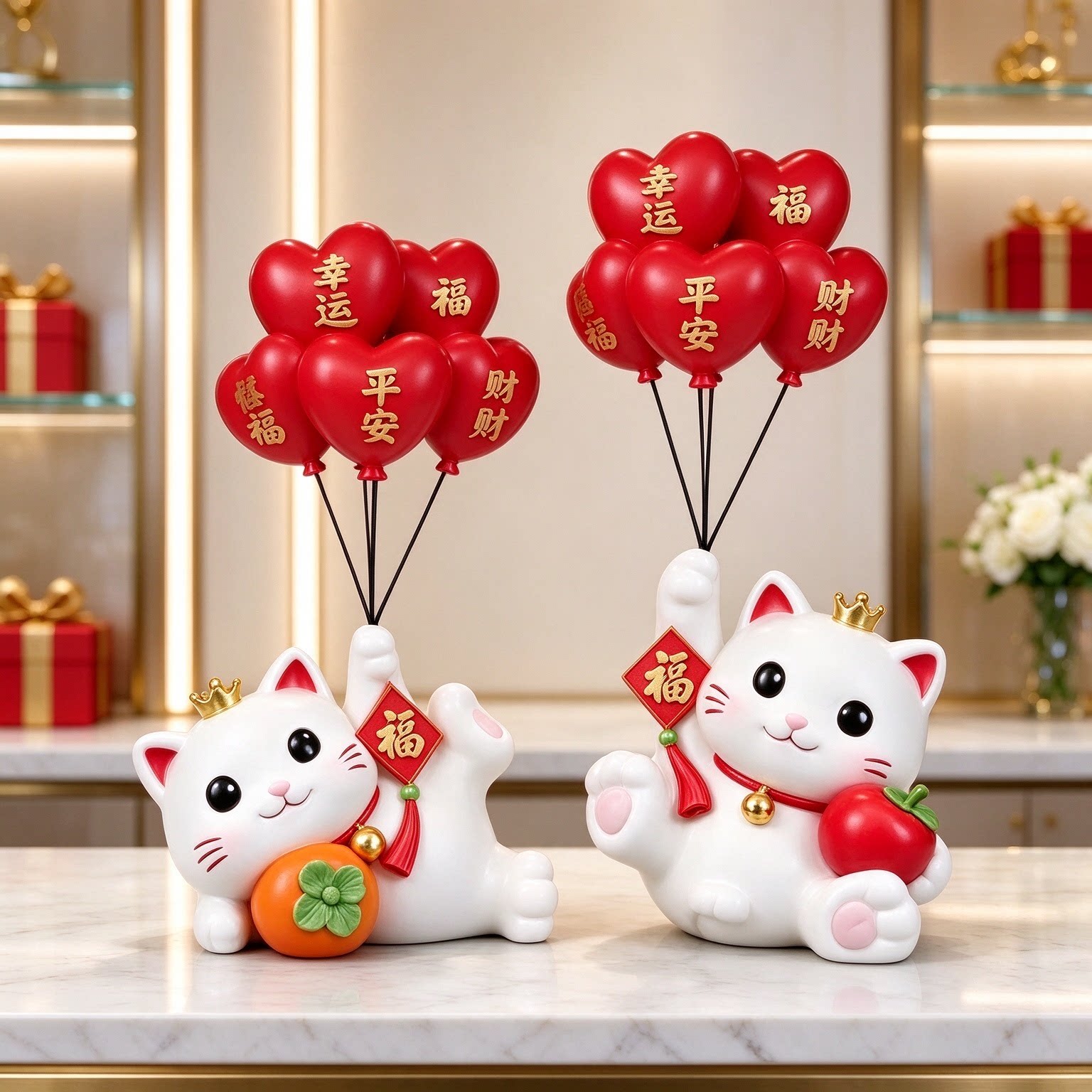 新中式轻奢门市招财猫2026新款摆件新店开业礼物软装摆件开张大吉